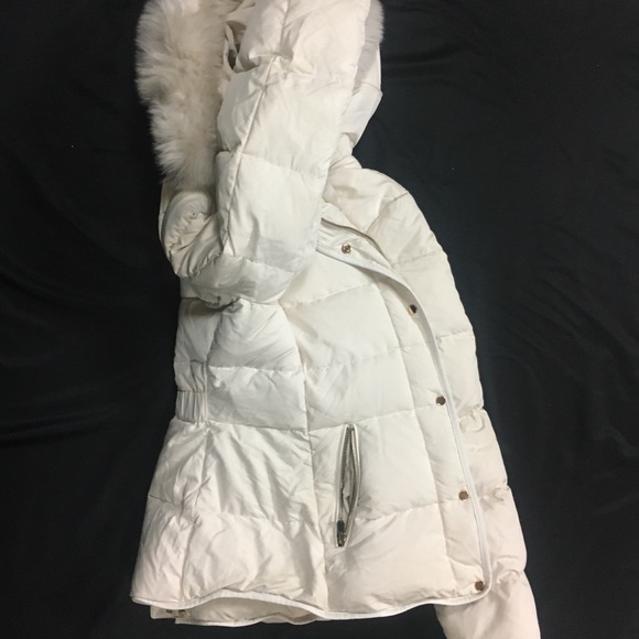 Zara Basic Cream Puffer Coat w Faux Fur Hood 🐇 - Picture 5 of 6